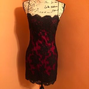 Alexia Admor red and black lace slip dress size 4